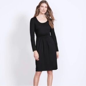 Boden Alanna black knit dress long sleeve‎ scoop neck pockets size 10L